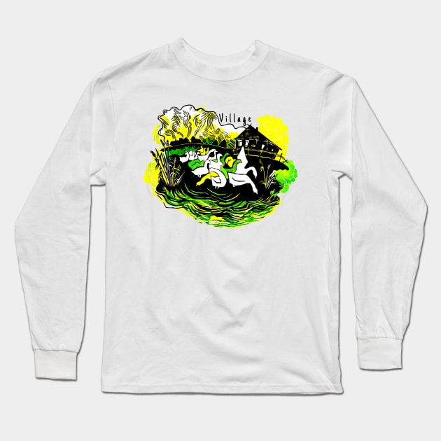 geese walk Long Sleeve T-Shirt by VicaVeresk